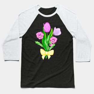 Bunch of flowers with a yellow bow Baseball T-Shirt